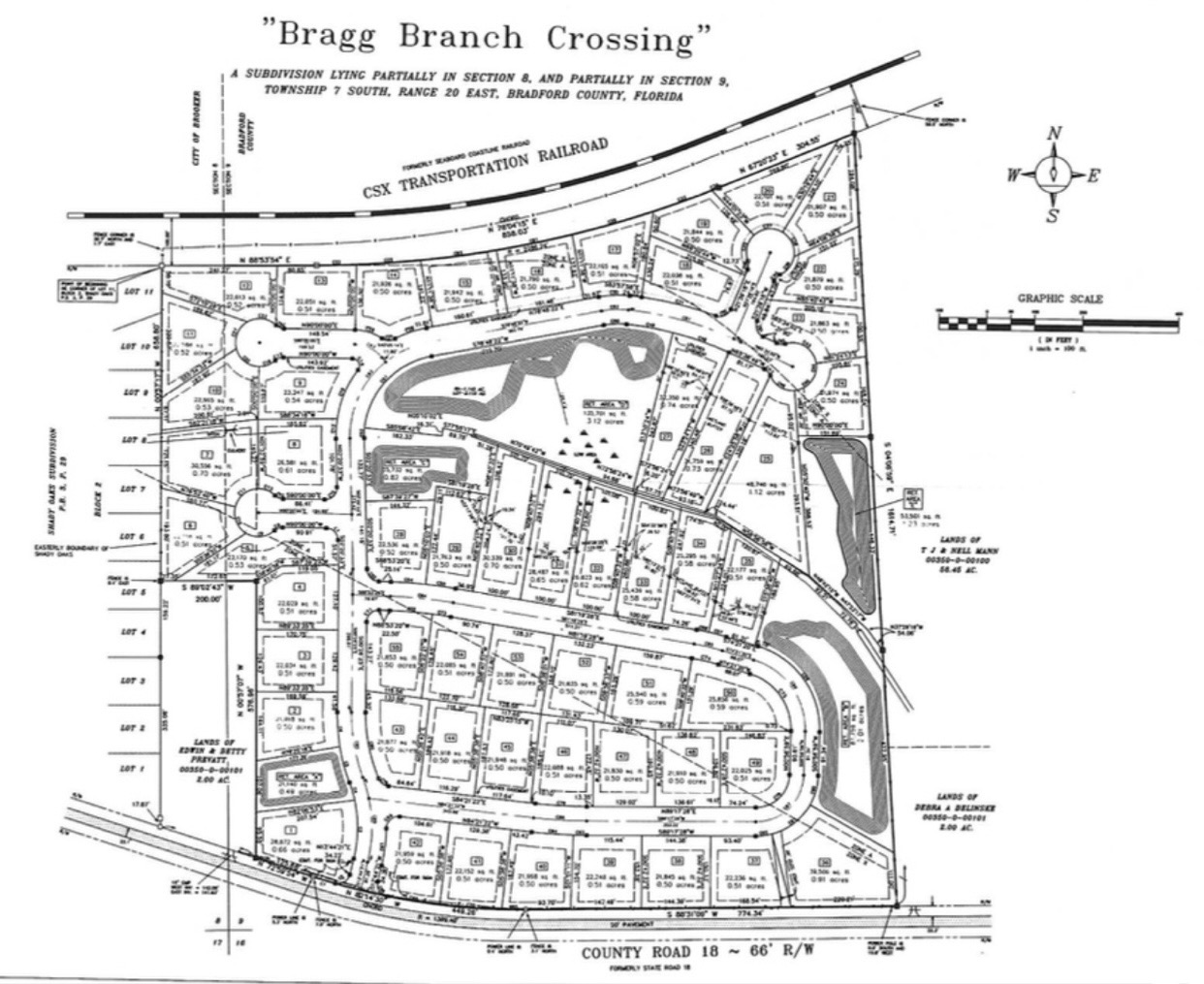 Bragg Branch Crossing Subdivision Plat Map